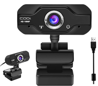 CODi Aquila HD 1080P Fixed Focus Webcam, Black  (A05024)