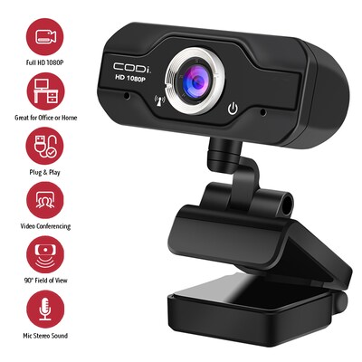 CODi Aquila HD 1080P Fixed Focus Webcam, Black  (A05024)