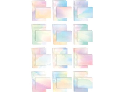 Better Office Mini Stationery Kits, Assorted Watercolor Designs, 50/Set (63905)