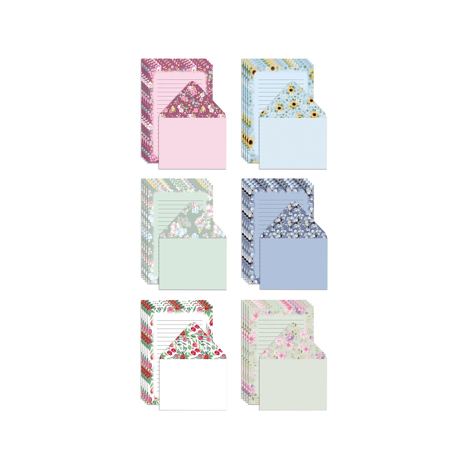 Better Office Mini Stationery Kits, Assorted Floral Designs, 50/Set (63909)