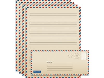 Better Office Stationery Kit, Vintage Airmail, 50/Set (63906)