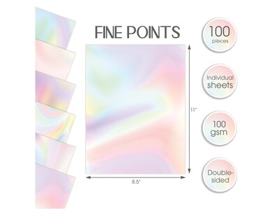 Better Office Paper, Assorted Holographic Watercolor Designs, 100/Pack (64506)