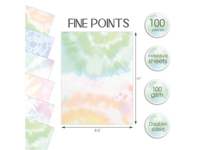 Better Office Paper, Assorted Tie-Dye Watercolor Designs, 100/Pack (64507)