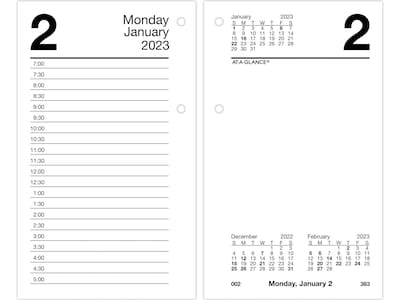 2023 AT-A-GLANCE 6 x 3.5 Daily Loose-Leaf Desk Calendar Refill, White (E717-50-23)
