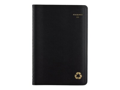 2023 AT-A-GLANCE Recycled 5 x 8 Weekly & Monthly Appointment Book, Black (70-100G-05-23)