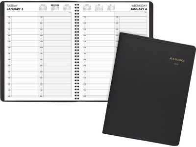 2023 AT-A-GLANCE 8" x 11" Daily Two-Person Appointment Book, Black (70-222-05-23)