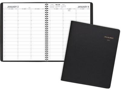 2023 AT-A-GLANCE 8.25 x 11 Weekly Appointment Book Planner, Black (70-950-05-23)