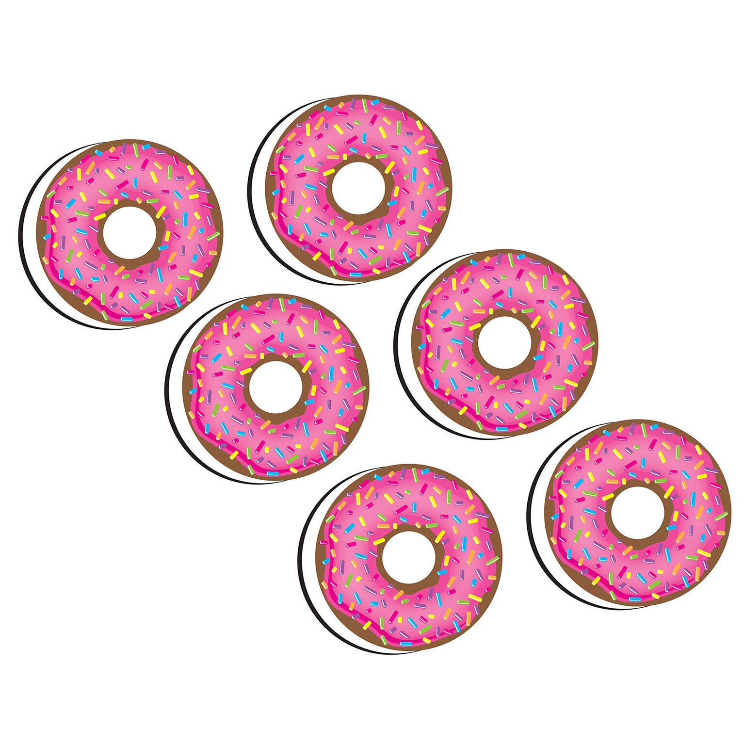 Ashley Productions Dry Erase Magnetic Whiteboard Erasers, DonutFetti®, Pack of 6 (ASH09991-6)