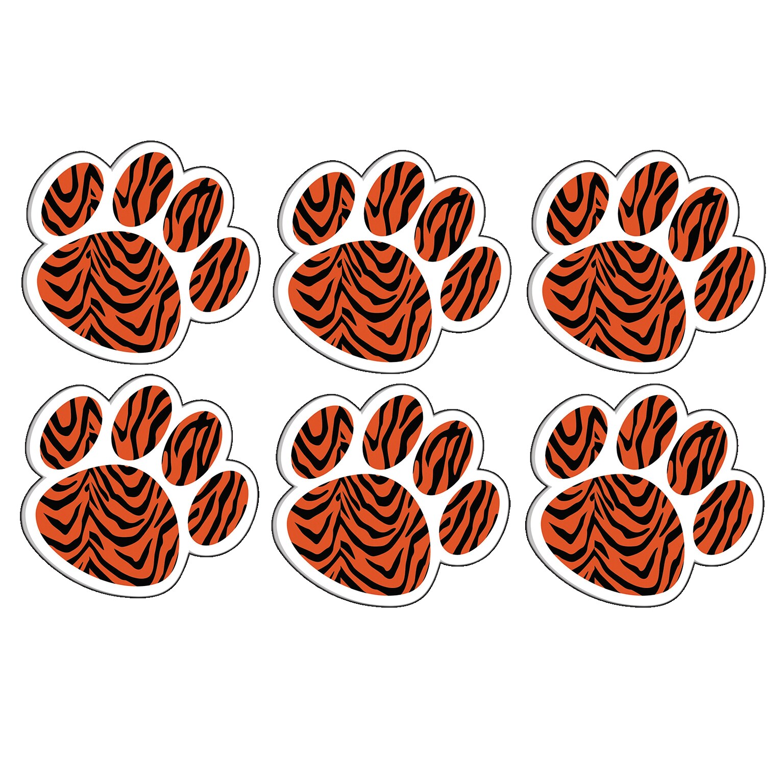 Ashley Productions® Dry Erase Magnetic Whiteboard Erasers, Tiger Paw, Pack of 6 (ASH10000-6)