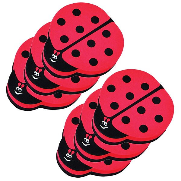 Ashley Productions® Dry Erase Magnetic Whiteboard Erasers, Ladybug, Pack of 6 (ASH10015-6)