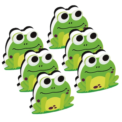 Ashley Dry Erase Magnetic Whiteboard Erasers, Frog, Pack of 6 (ASH10021-6)