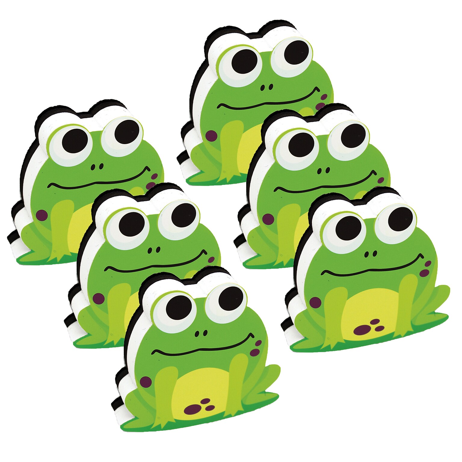 Ashley Dry Erase Magnetic Whiteboard Erasers, Frog, Pack of 6 (ASH10021-6)