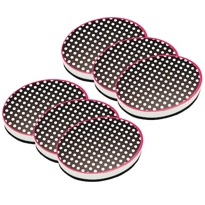 Ashley Magnetic Whiteboard Eraser, Black & White Dots, Pack of 6 (ASH10048-6)