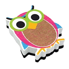 Ashley Magnetic Whiteboard Eraser, Burlap Scribble Owl, Pack of 6 (ASH10049-6)