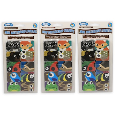 Ashley Productions® Dry Erase Non-Magnetic Mini Whiteboard Erasers, Keyhole Kritters, 10 Per Pack, 3