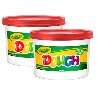 Crayola Super Soft Modeling Dough, Red, 3 lbs. Bucket, Pack of 2 (BIN1538-2)