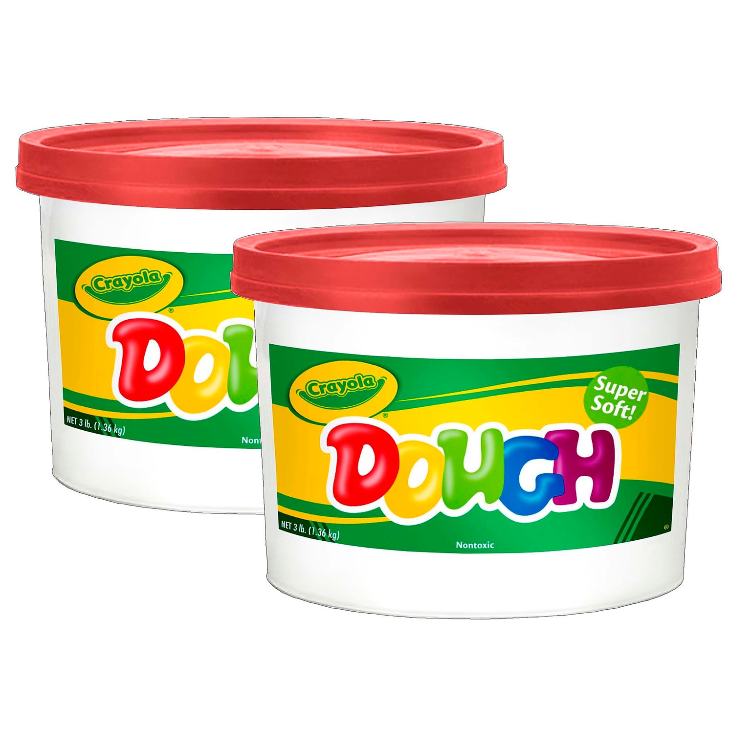 Crayola Super Soft Modeling Dough, Red, 3 lbs. Bucket, Pack of 2 (BIN1538-2)