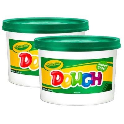 Crayola Super Soft Modeling Dough, Green, 3 lbs. Bucket, Pack of 2 (BIN1544-2)