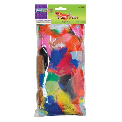 Creativity Street Turkey Plumage Feathers, Bright Hues Assorted, Assorted Sizes, 1 oz./Bag, 6 Bags (CK-4502-6)