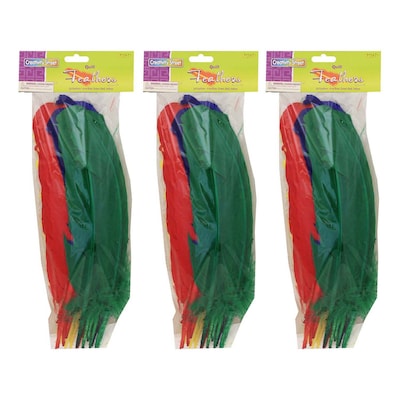 Creativity Street Quill Feathers, Assorted Colors, 12, 24/Pack, 3 Packs (CK-4503-3)