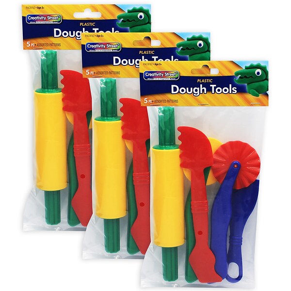 Creativity Street® Dough Tools, 5 Assorted Patterns, 5 to 8, 5 Per Set, 3 Sets (CK-9762-3)