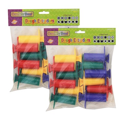 Creativity Street Dough Extruders, 12 Assorted Patterns, Approx. 3, 12 Pieces/Pack, 2 Packs (CK-976