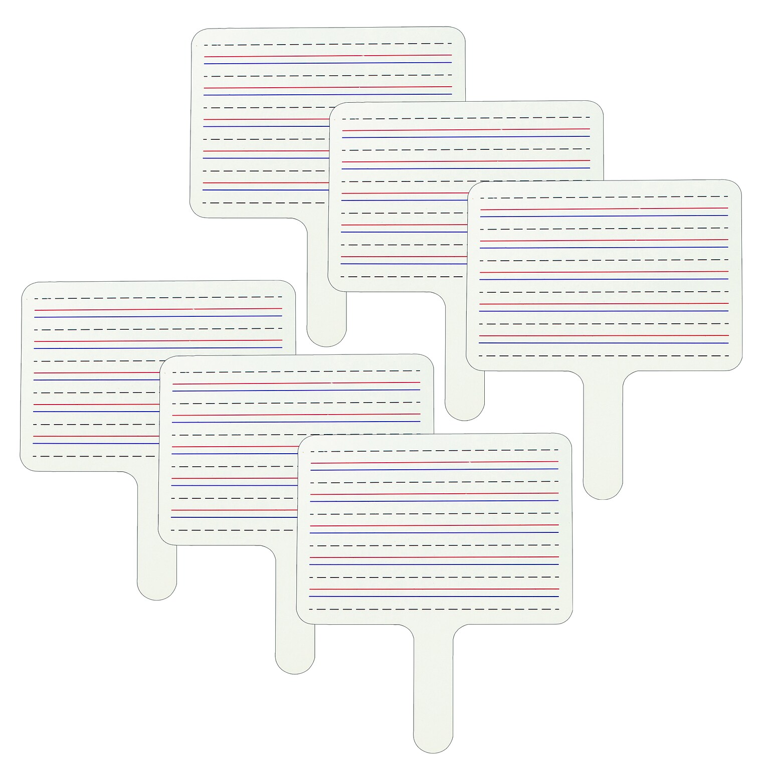 C-Line Two-Sided Dry Erase Answer Paddle, Lined/Plain, 10 x 8, Pack of 6 (CLI40670-6)