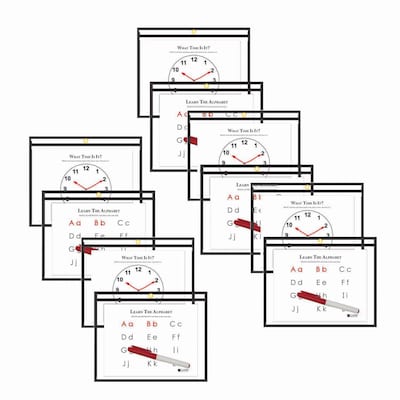 C-Line Reusable Dry Erase Pockets Study Aid, Black, 12 x 9, Pack of 10 (CLI40711-10)