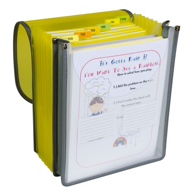 C-Line Heavy Duty Reinforced Plastic Accordion File, 7-Pocket, Letter Size, Assorted Colors, 2/Bundle (CLI58700-2)