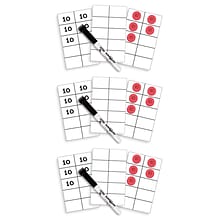 Sensational Math Write-On/Wipe-Off Ten-Frame Cards, 30 Per Pack, 3 Packs (ELP626645-3)