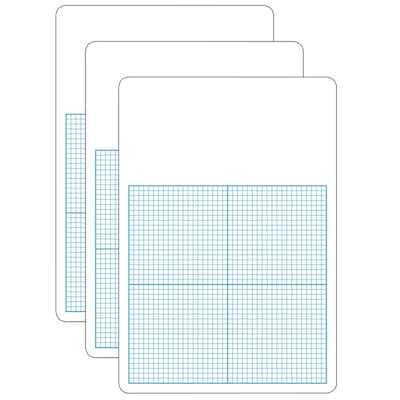 Flipside Products 0.25 Graph Dry Erase Board, 11 x 16, Pack of 3 (FLP11161-3)