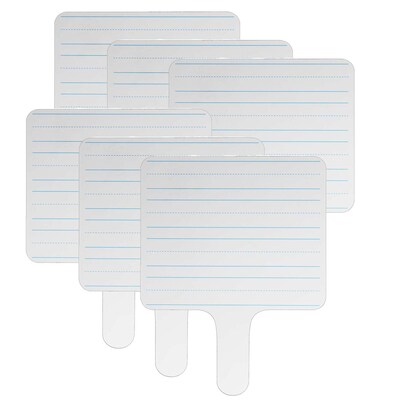 Flipside Products Two-sided Rectangular, Lined/Blank Dry Erase Writing Paddle, 7.75" x 10", Pack of 6 (FLP18002-6)