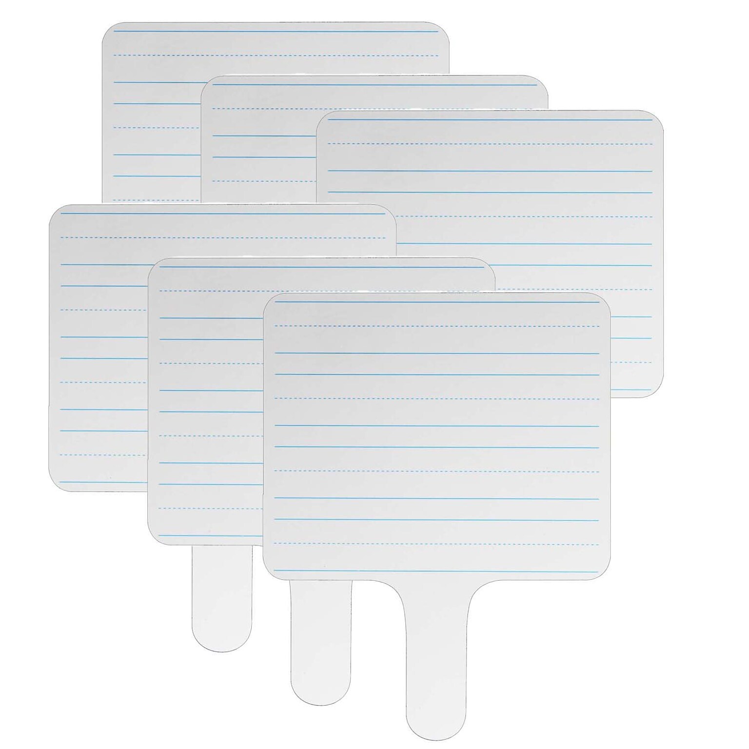 Flipside Products Two-sided Rectangular, Lined/Blank Dry Erase Writing Paddle, 7.75 x 10, Pack of 6 (FLP18002-6)