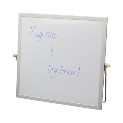 Flipside Products Magnetic Flip Easel, 12" x 12", White/Silver, Melamine (FLP50005)
