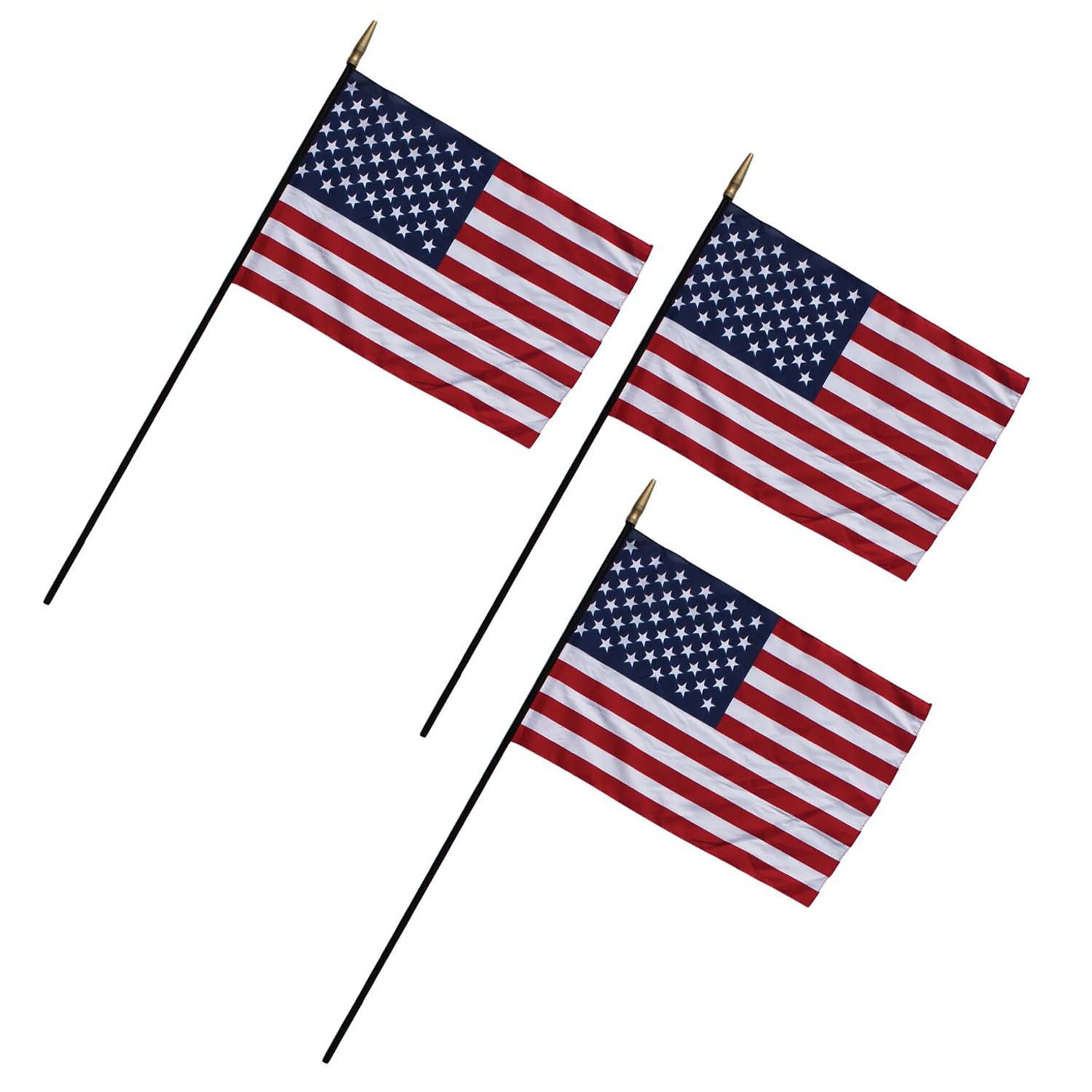 FlagZone Heritage United States Classroom Flag & Staff Set, Pack of 3 (FZ-1049274-3)