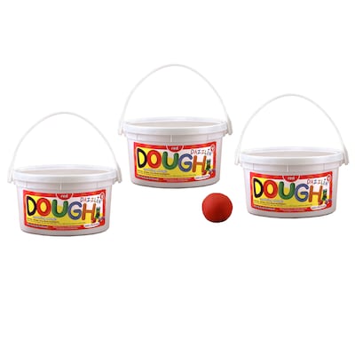 Hygloss Dazzlin Dough, Red, 3 lb. Tub, Pack of 3 (HYG48301-3)