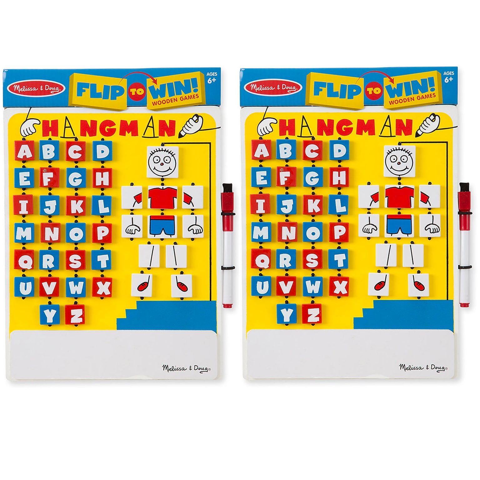 Melissa & Doug Flip-to-Win Hangman Travel Game, Pack of 2 (LCI2095-2)
