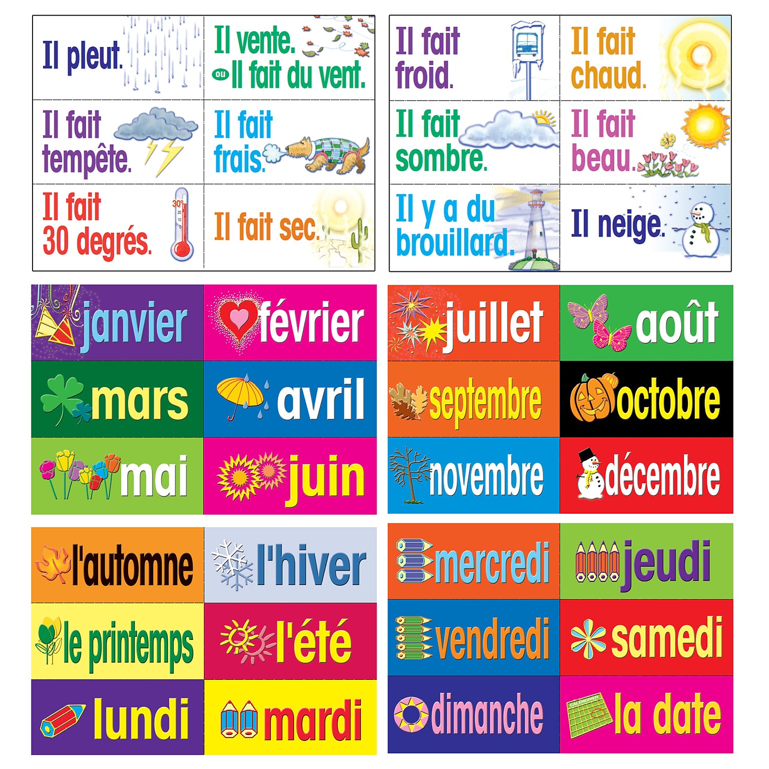 Poster Pals® French Multi-Purpose Card Set, 36 Poster Cards (PSZP135)