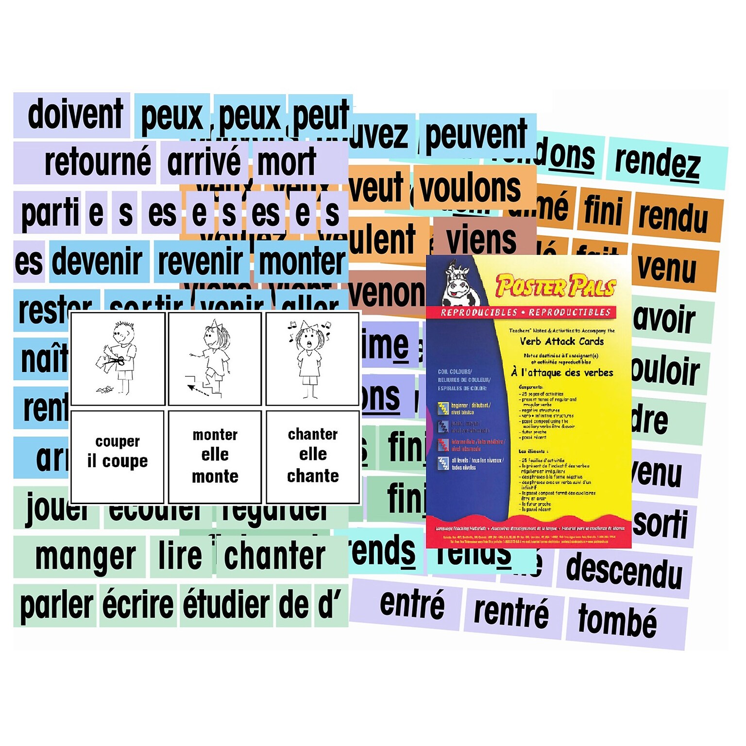 Poster Pals® Verb Attack: French Card Set, 159 Cards (PSZP155F)