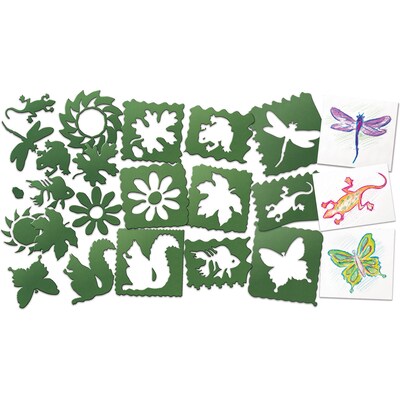 Roylco Nature Stencils, Green, 2 Packs (R-5615-2)