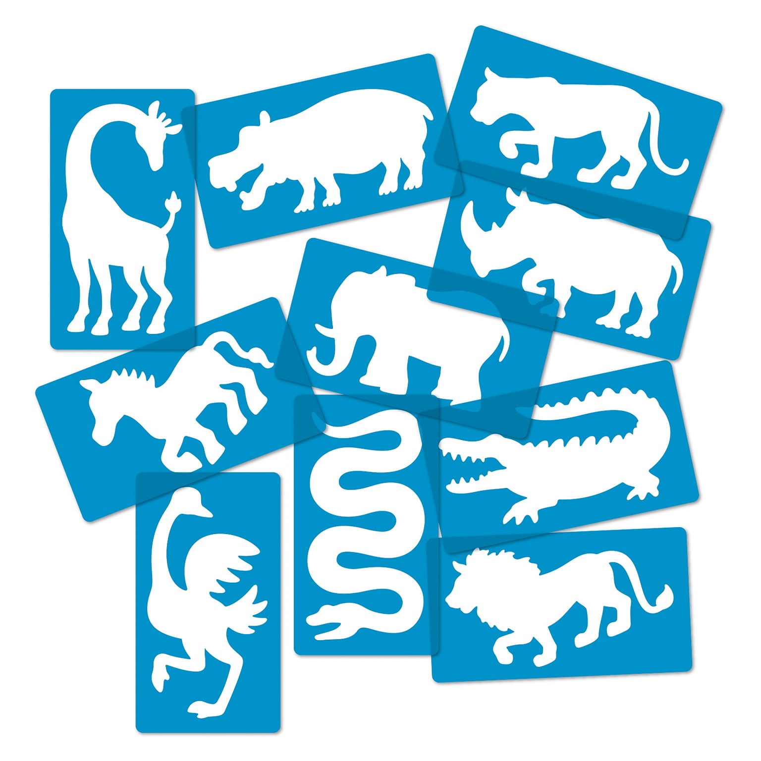 Roylco® Safari Animal Stencils, Blue, Set of 10 (R-58631)