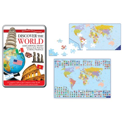 Wonders of Learning Tin Set, Discover the World, 9.5 x 6.5 x 2.5 (RWPTS05)