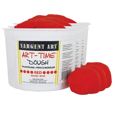 Sargent Art Art-Time Dough, 3lb Tub, Red, Pack of 3 (SAR853320-3)