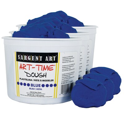 Sargent Art Art-Time Dough, 3lb Tub, Blue, Pack of 3 (SAR853350-3)