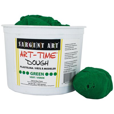 Sargent Art Art-Time Dough, 3lb Tub, Green, Pack of 3 (SAR853366-3)