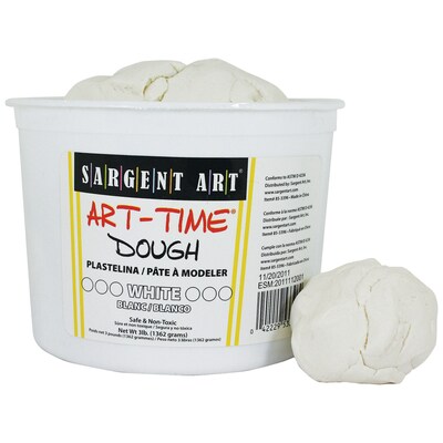 Sargent Art Art-Time Dough, 3lb Tub, White, Pack of 3 (SAR853396-3)