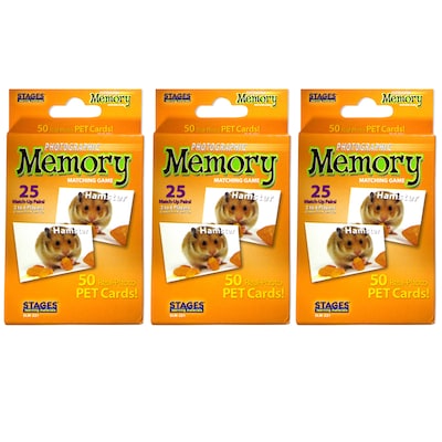 Stages Learning Materials Pets Photographic Memory Matching Game, Pack of 3 (SLM221-3)