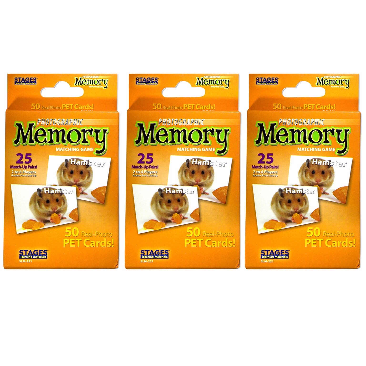 Stages Learning Materials Pets Photographic Memory Matching Game, Pack of 3 (SLM221-3)