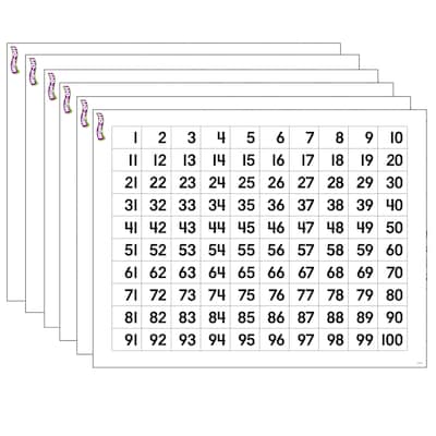 TREND Numbers 1-100 Wipe-Off Chart, 17 x 22, Pack of 6 (T-27303-6)