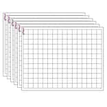 TREND Graphing Grid (Small Squares) Wipe-Off Chart, 17 x 22, Black/White, Pack 6 (T-27305-6)